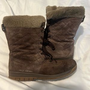 Helly Hansen Brown waterproof leather lace up Winter Boots Size 7.5 women's
